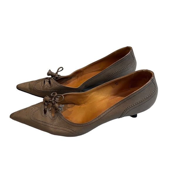 Hermes Vintage Tassel Bow Kitten Heels, Sz 40 - Picture 3 of 16